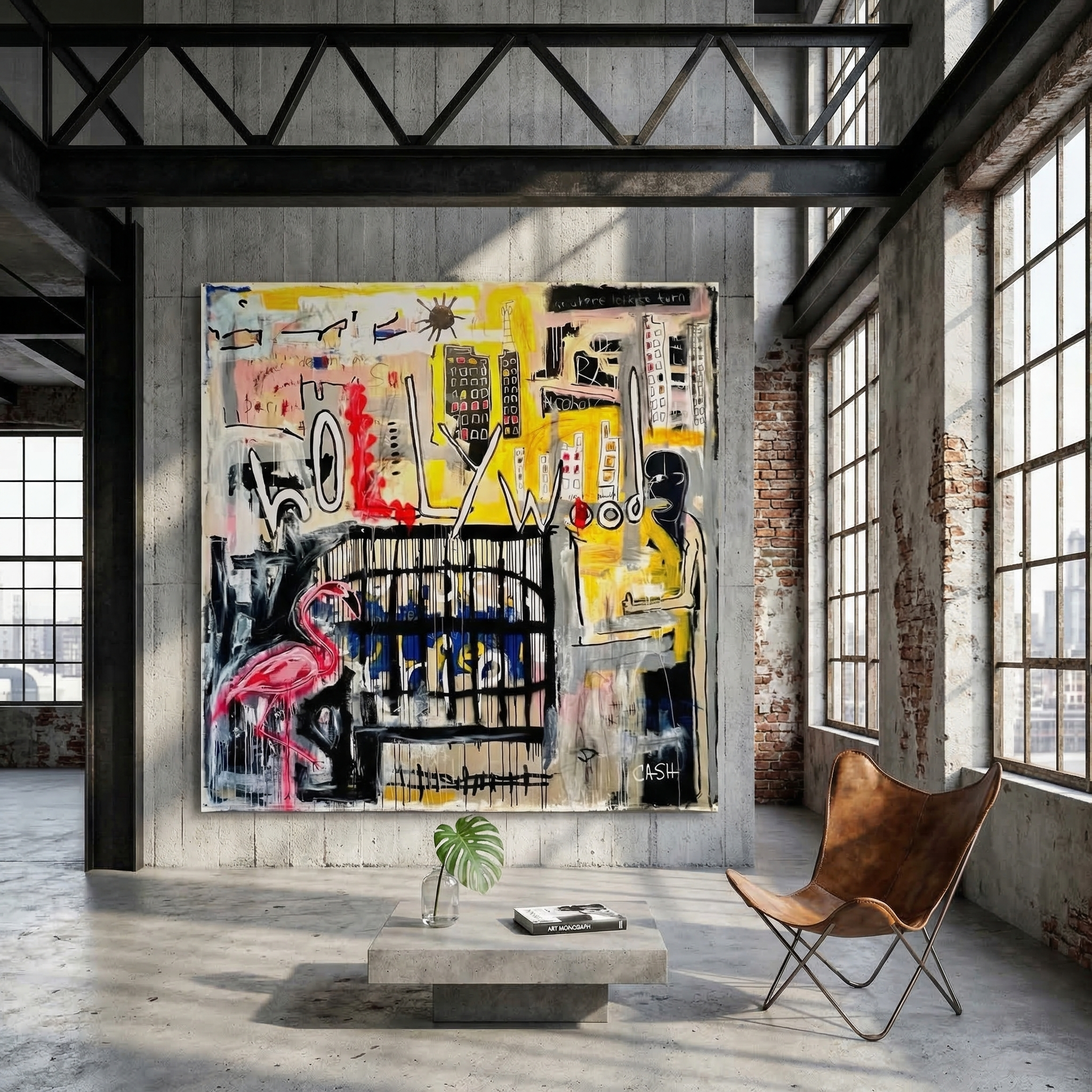 Make Me Famous Before I’m Forgotten” Canvas Wall Art | Neo-Expressionism Abstract Painting | Bold Modern Statement Decor